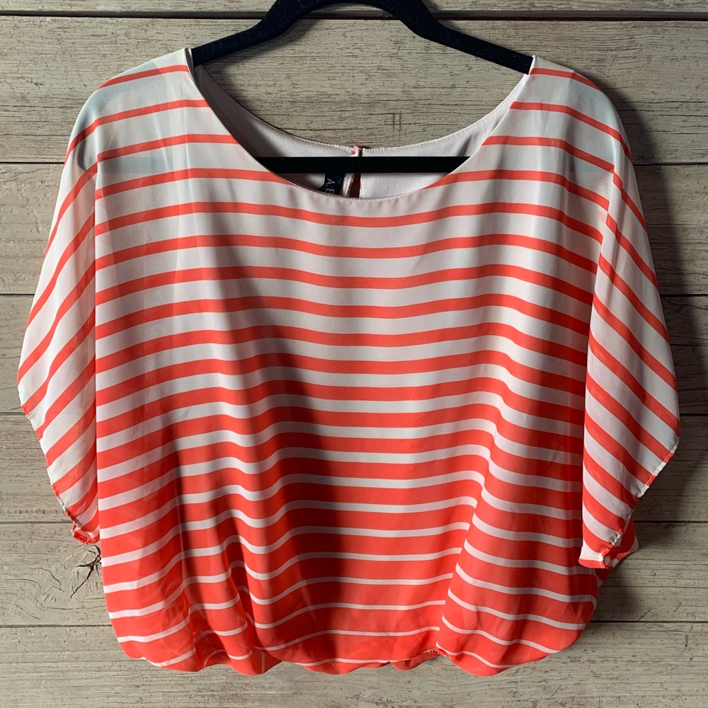 A Beyer Vibrant Orange Blouse Bold Style SzM